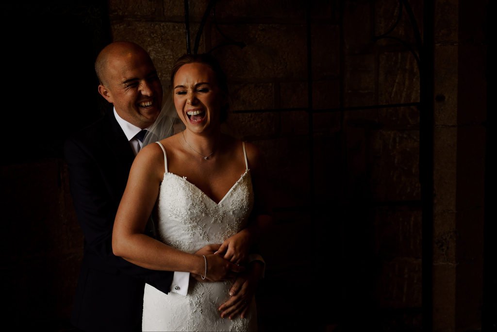 Bride and Groom laughing