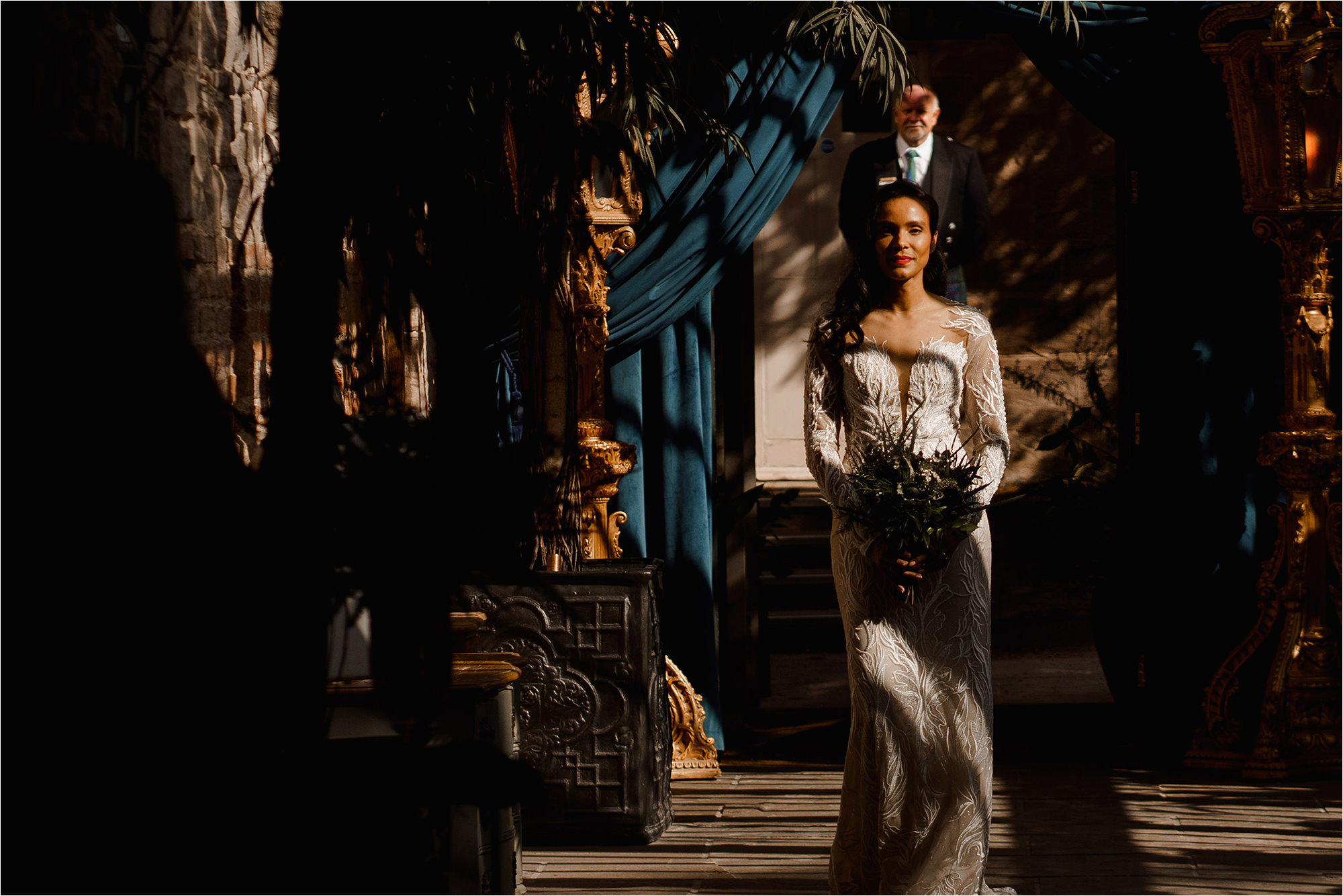 Bride walking down the aisle