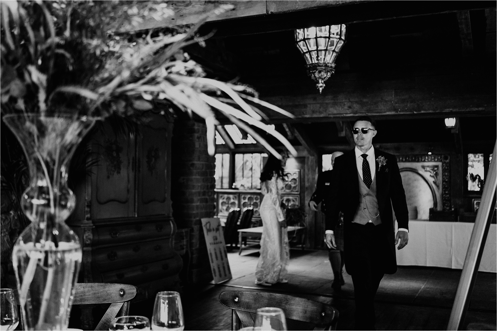 Groom looking very cool in the reception room