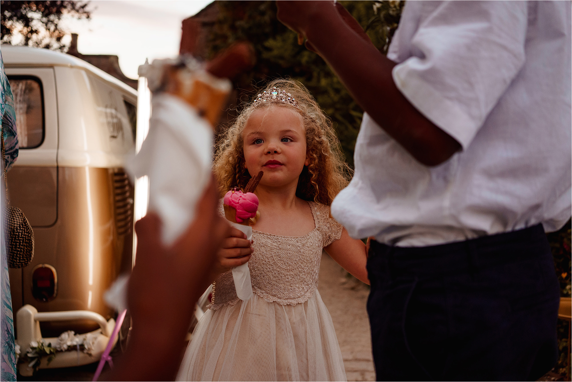 Flower Girl eating an ice cream