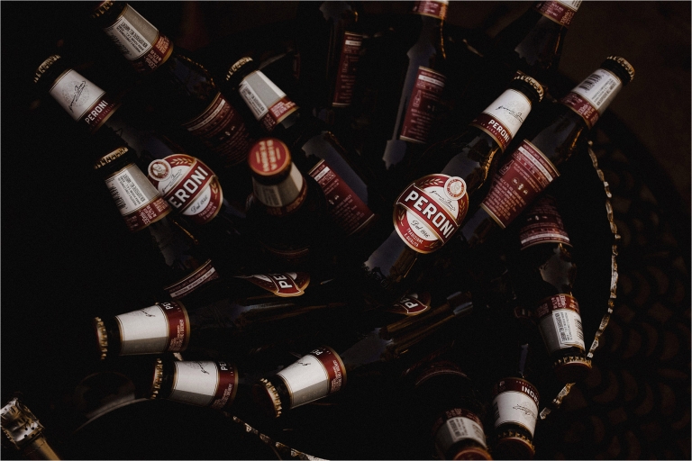 Bottles of beer in ice