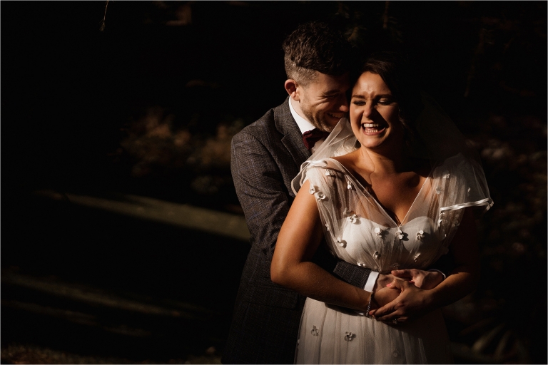 Bride and Groom laughing together