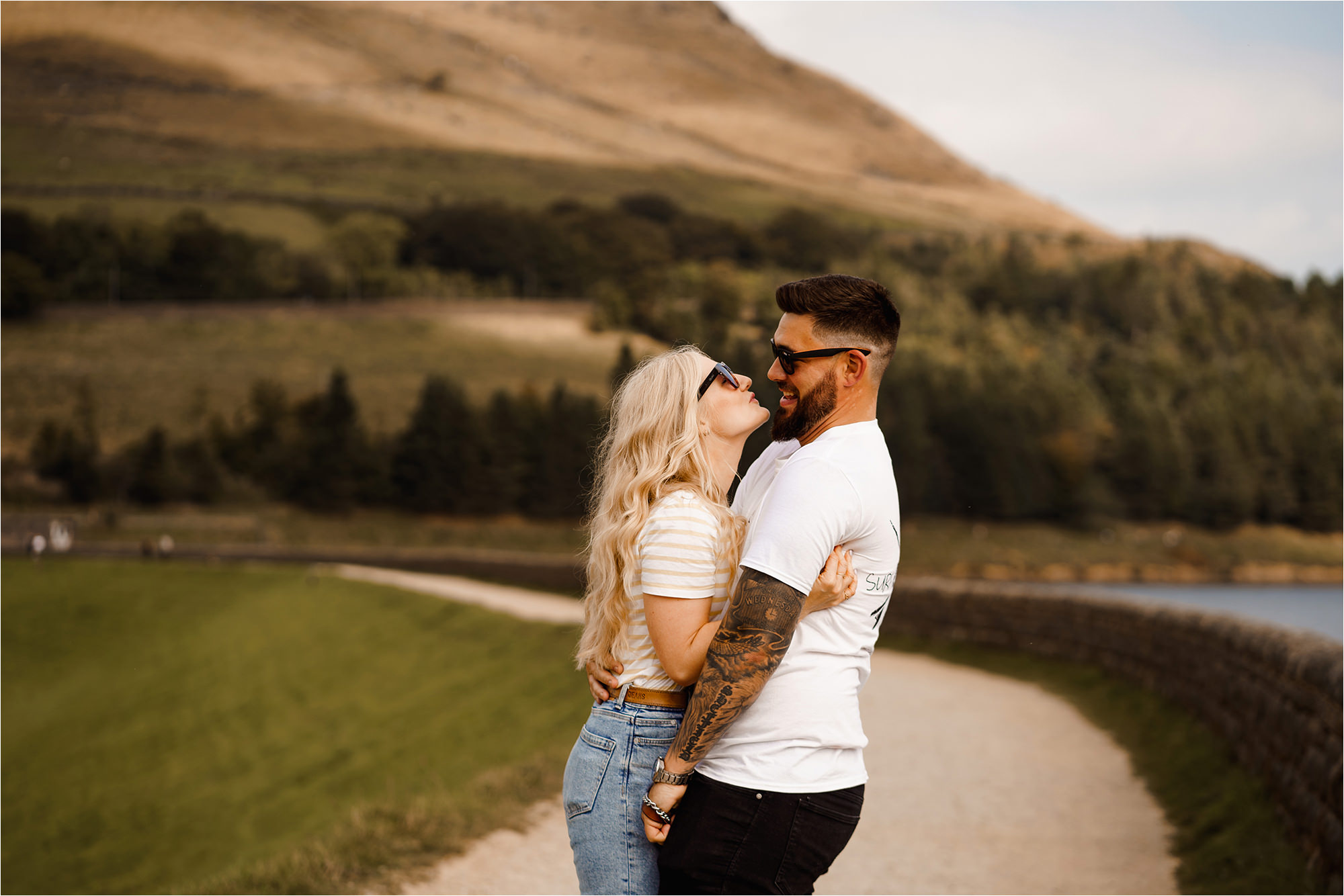 Bride trying to kiss Groom