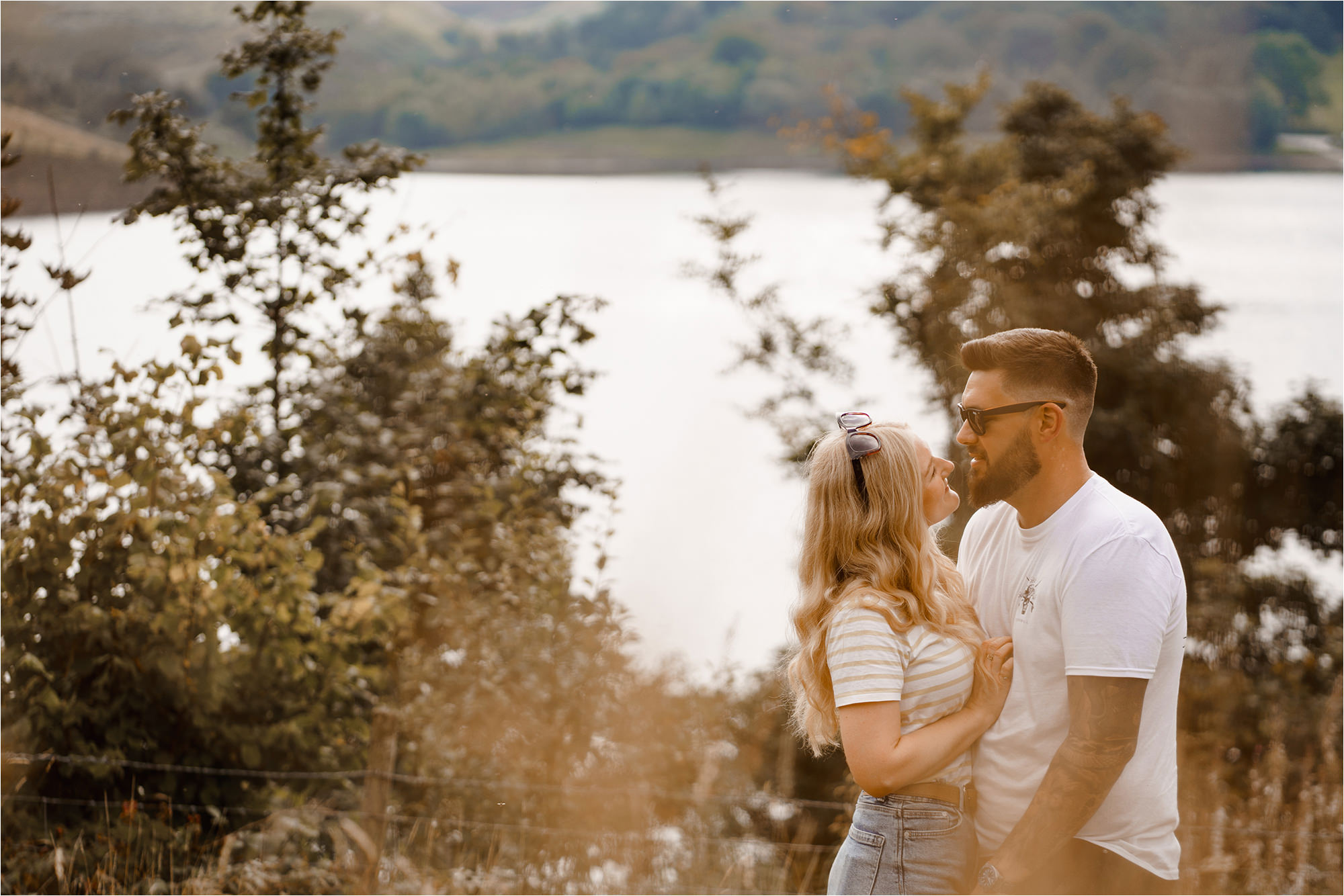Couple facing each other closely