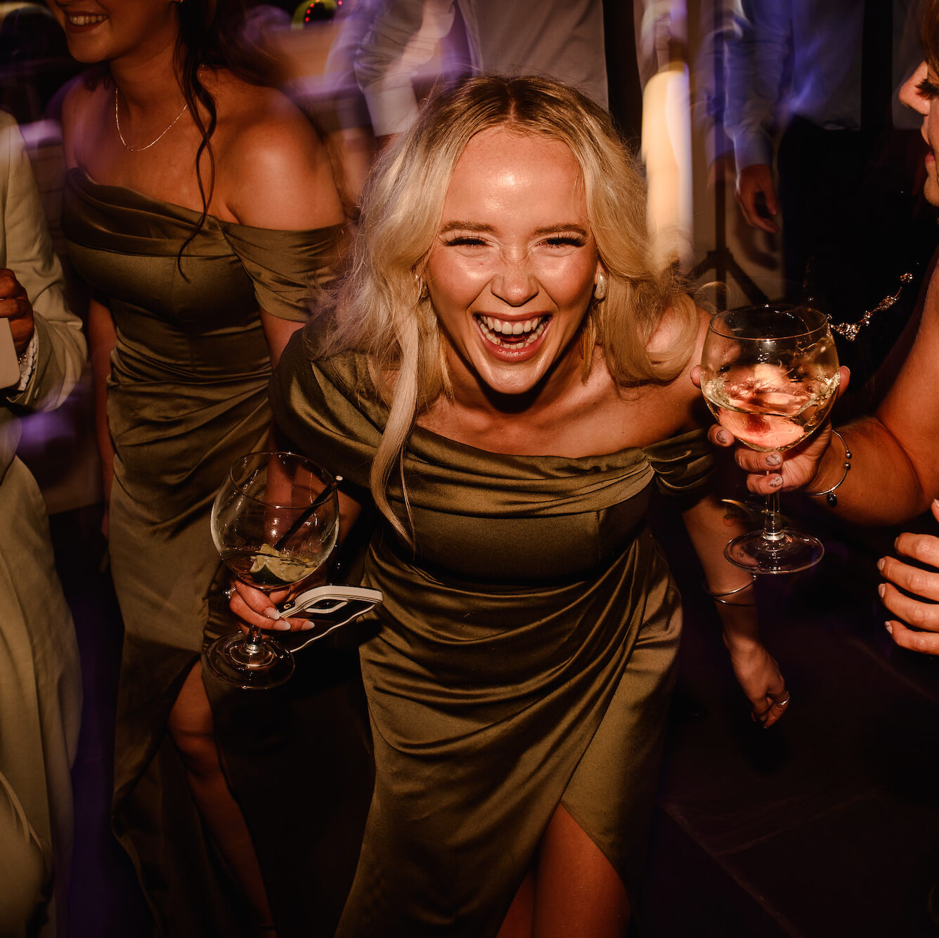 Bridesmaid dancing on the dance floor